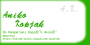 aniko kopjak business card